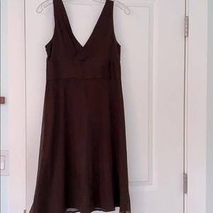 J.crew brown silk midi dress